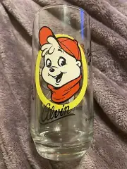1985 Vintage Alvin and the Chipmunks glass Bagdasarian Productions. Alvin Glass