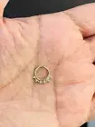 Hinged Septum Clicker Daith Hoop with 6 Natural Diamonds 14k Gold Tragus Rook