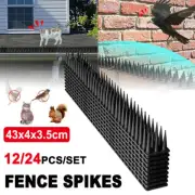 12/48x Bird Spikes Defender Repellent Pigeon Cat Scare Spike Anti-Climbing Fence