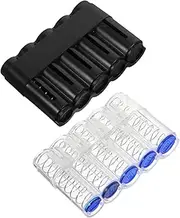 HOMSFOU 2pcs Storage Box with Spring High Capacity Coin Organizer for Management Portable and Sturdy Container for Home or Vehicle Use