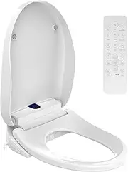 ADVWIN V-Shaped Smart Toilet Seat with Remote Control, Heated Electronic Bidet Toilet Seat with Self-Clean Nozzle, Warm Water Spray, Air Dryer, Soft Close Lid, Night Light, Fits Most Toilets