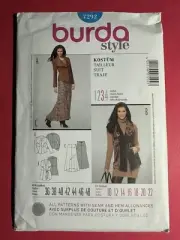 UNCUT Misses Maxi Skirt Vest & Jacket Blazer Sewing Pattern 10-22 Burda 7292