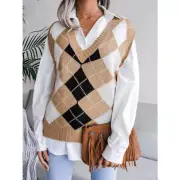 Plaid V-Neck Sweater Vest