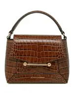 Strathberry Mosaic Nano Soft Embossed Croc Top Handle Bag