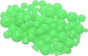 uxcell Fishing Beads Glow Soft Plastic Fishing Bait Eggs Lure Rigs Accessories, 3/4/5/6/7/8/10/12 mm Fit for Saltwater Freshwater - Round (800 Pack, Green)