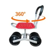 Garden Chair Cart for Gardening for Gardener Rolling Stool with Back Support