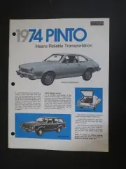 1974 FORD PINTO AND RUNABOUT DEALERSHIP ALBUM SALES REFERENCE BROCHURE RARE!!!