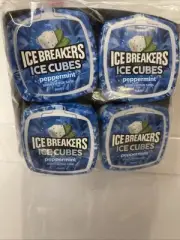 4-Pack Ice Breakers Ice Cubes Gum, Peppermint, Sugar Free with Xylitol 40 Pieces