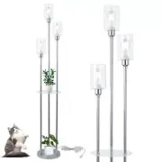 Modern Floor Lamps for Living Room Floor Lamp for Bedroom with Glass Silver