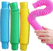 Milaloko 4-Piece Colourful XL Pop Tubes Sensory Fidget Toy for Kids, Includes 4 x XL POP Tubes