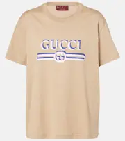 [Gucci] Gucci Logo cotton jersey T-shirt AU 14 beige