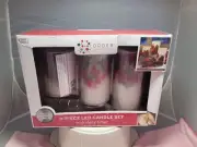 Order Home Collection 3-Piece LED Poinsettia Flameless Candle Set 4-Hour Timer