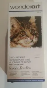Wonderart Latch Hook Kit 12"X12 Cat Kitten Calico 426190