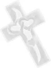 SEWACC Cross Candle Abrasive Tool Candle Holder Mold Valentine's Day Silicone Mould Hands Heart Silicone Mold Silica Gel White