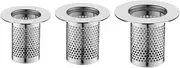 3-Pack Hair Catcher Shower Drain Strainer, Floor Drain Strainer, Stainless Steel Hair Strainer for Bathroom Washbasin Bathtub Drain, Fit Hole Size from 1.25" to 2.17" (Steel Color)