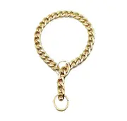 Chain Dog Collar 55CM Cuban Link Dog Chain for Pitbull Choke Collar Gold Metal Stainless Steel Heavy Dogs 55CM