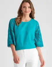 Liz Jordan LACE SLEEVE TUNIC