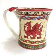 Welsh Dragon Coffee Mug Cymru - Wales Celtic Design New Bone Chine Cup Ceramic - 11 oz
