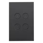 Clipsal Saturn Zen Switch 4 Gang LED Push Button 16AX/ 20 Amp Zen Black - Z4064PBL-ZB