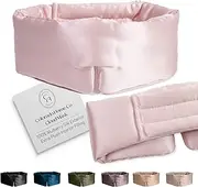 [Colorado Home Co] Silk Eye Mask for Sleeping, Pink Sleep Mask for Side Sleeper, Blackout Eye Mask for Sleeping & Cooling, Eye Sleep Mask for Women, Airplane Travel Sleeping Mask , Soft Cloud Eye Cover