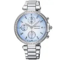 在飛比找ETMall東森購物網優惠-SEIKO精工 CS系列魔法晶鑽計時女錶-藍x銀/36mm(