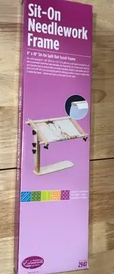 F.A. Edmunds Sit-On Needlework Frame 9" x 18" Sit-on Split Rail Scroll Frame