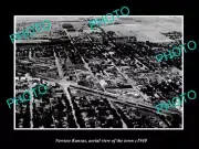 OLD POSTCARD SIZE PHOTO NEWTON KANSAS, AERIAL VIEW OF THE TOWN c1940
