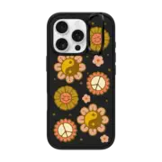 iPhone 16 Pro Impact Ring Stand Case MagSafe Compatible Happy Retro Flowers