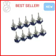 yueton 10 Pcs AC 125V 6A Amps ON/ON 6 Terminals 2 Position DPDT Toggle Switch