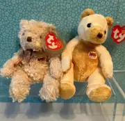 BEANIE BABIES BUNDLE, CRACKER BARREL EXCLUSIVES, CORNBREAD & HERSCHEL, NWT