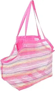 ERINGOGO Capacity Beach Bag Mesh Seashell Collecting Handbag Portable Organizer for Beach Pool and Outdoor Activities