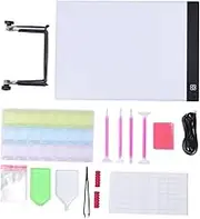 HEALSOPTHY 1 Set DIY Beads Painting Tools Set with LED Light Board Drill Pen Storage Box Complete Diamond Cross Stitch Kit for Crafting Enthusiasts