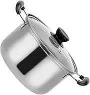 Pasta Pot Stainless Steel - 6in Small Stock Pot with Visual Lid - Nonstick Mini Cooking Pot Stew Pot with Two Handles for Boiling Soup, Noodles, Tea, Dishwasher Safe