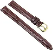 [RECHERE] Alligator Crocodile Grain Leather Watch Band Strap Gold Pin Buckle Black Brown Blue Red White