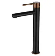 Modernnational Star Mini Matt Black And PVD Champagne Solid Brass High Rise Basin Mixer