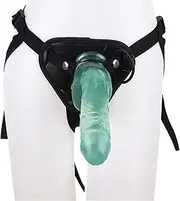 SAHOOSAFETY Strap-on dildos 25cm strap-on penis for women removable anal dildo with strong suction cup masturbator SM sex toys for men women(Green)