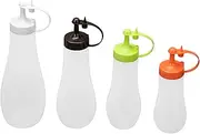 iplusmile 4Pcs Condiment Squeeze Bottles Versatile Sauce Salad Dressing Dispensers for Easy Pouring for Home Kitchen Use