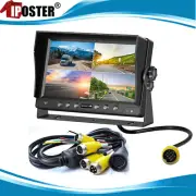 9" Quad Monitor 4CH Video Input Fits CCD CMOS Camera For Truck Caravan Reverse