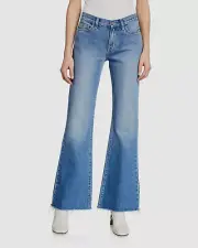 $152 Current/Elliot Women's Blue The Wray Wide Legged Fairwater Cut Jeans 26