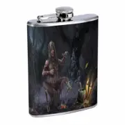 Wizards Witches Warlocks D10 Flask 8oz Stainless Steel Hip Drinking Whiskey