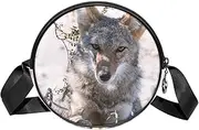 [FVQL] Round Crossbody Bag Purse Messenger Bag Shoulder Bag, animal pattern