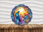 10" Christmas Manger Wind Spinner