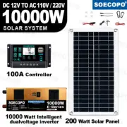 10000W Power Inverter Solar Generator With 200W Solar Panel Home Complete KitE5