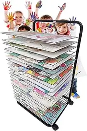 20 Tier Art Drying Rack, Art Rack Storage Rack with Wheels for Education School and Art Club Rack, Space Saving Art Display and Art Album Air Drying