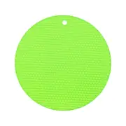 Silicone Trivet Mats, 23.5cm/9.4" Nonslip Heat Insulated Hot Pot Mat, Green