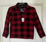 The Children’s Place Buffalo Plaid Fleece Half Zip Pullover Small Size 5/6 NWT