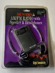 NIB Vintage Sentry AM/FM Radio With Speaker & Headphones Sealed NEW