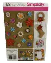 Simplicity 1601 Craft Christmas Patterns For Fabric Flowers Uncut