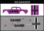 Hot Wheels (1/64), 55 Gasser "Gamer" Waterslide, Printed White First, Decals
