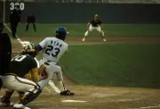 Outfielder Jim Wynn Los Angeles swings away at the World Series v- 1974 Photo